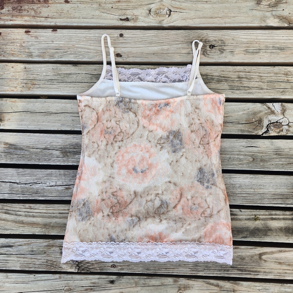 Maurices Large Beige Peach Lace Camisole Cream Business Casual Professional - Picture 4 of 5